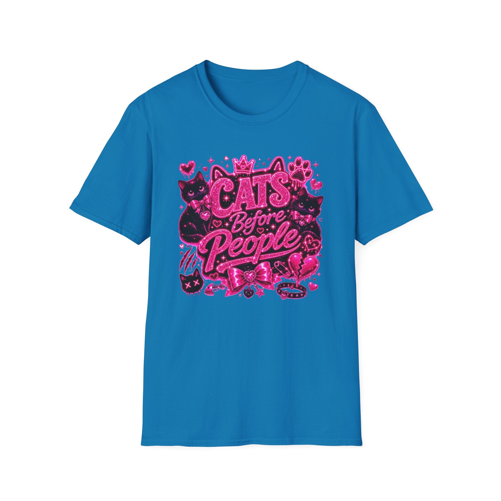Cats Before People T-Shirt – Cute Pink Cat Graphic Tee