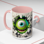 Monster's Inc Mike Peekaboo Coffee Mug – Cute One-Eyed Cartoon Accent Mug (11/15oz)