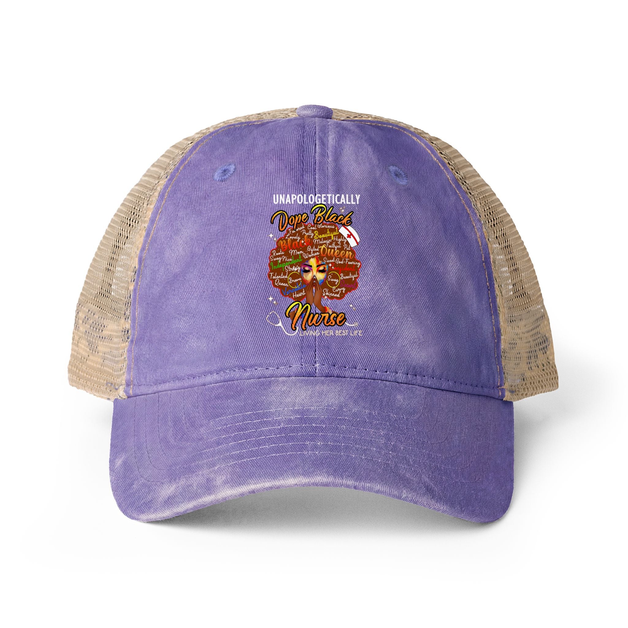 Unapologetically Dope Black Nurse - Women's Washed Mesh-Ponytail Back Cap