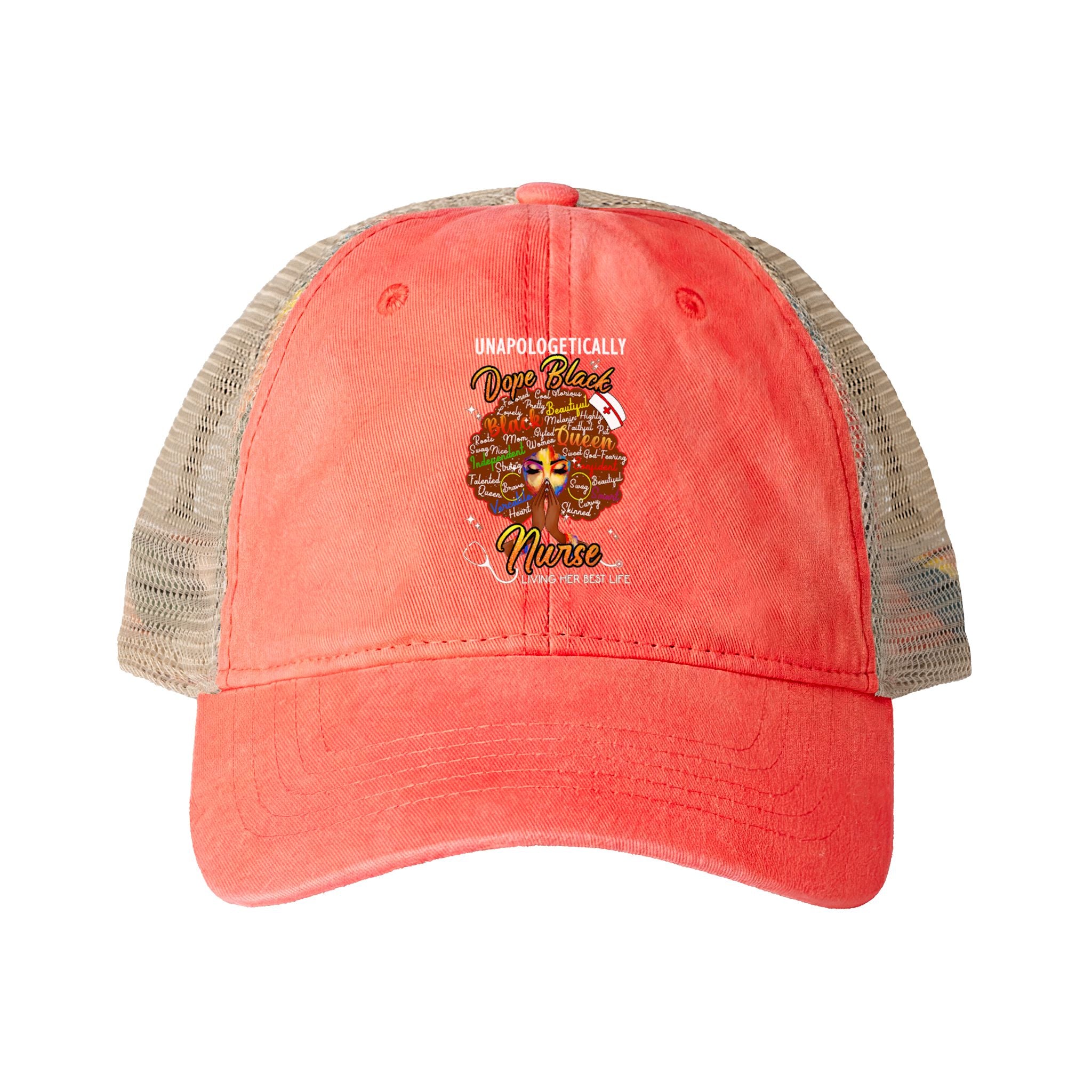 Unapologetically Dope Black Nurse - Women's Washed Mesh-Ponytail Back Cap