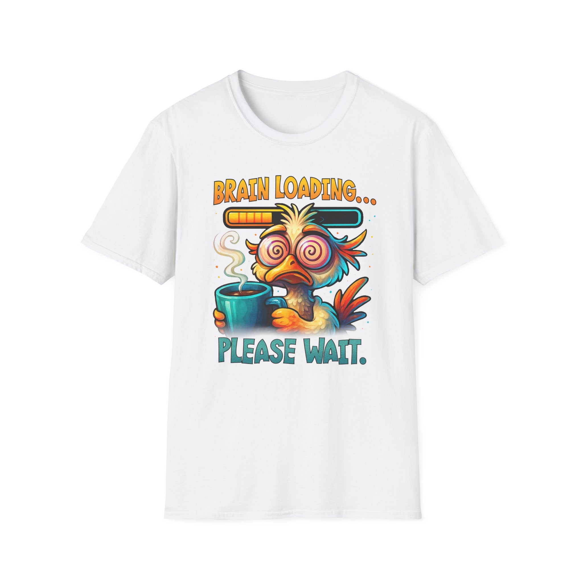 T-Shirt — ‘Brain Loading... Please Wait’ Funny Exhausted Coffee Tee