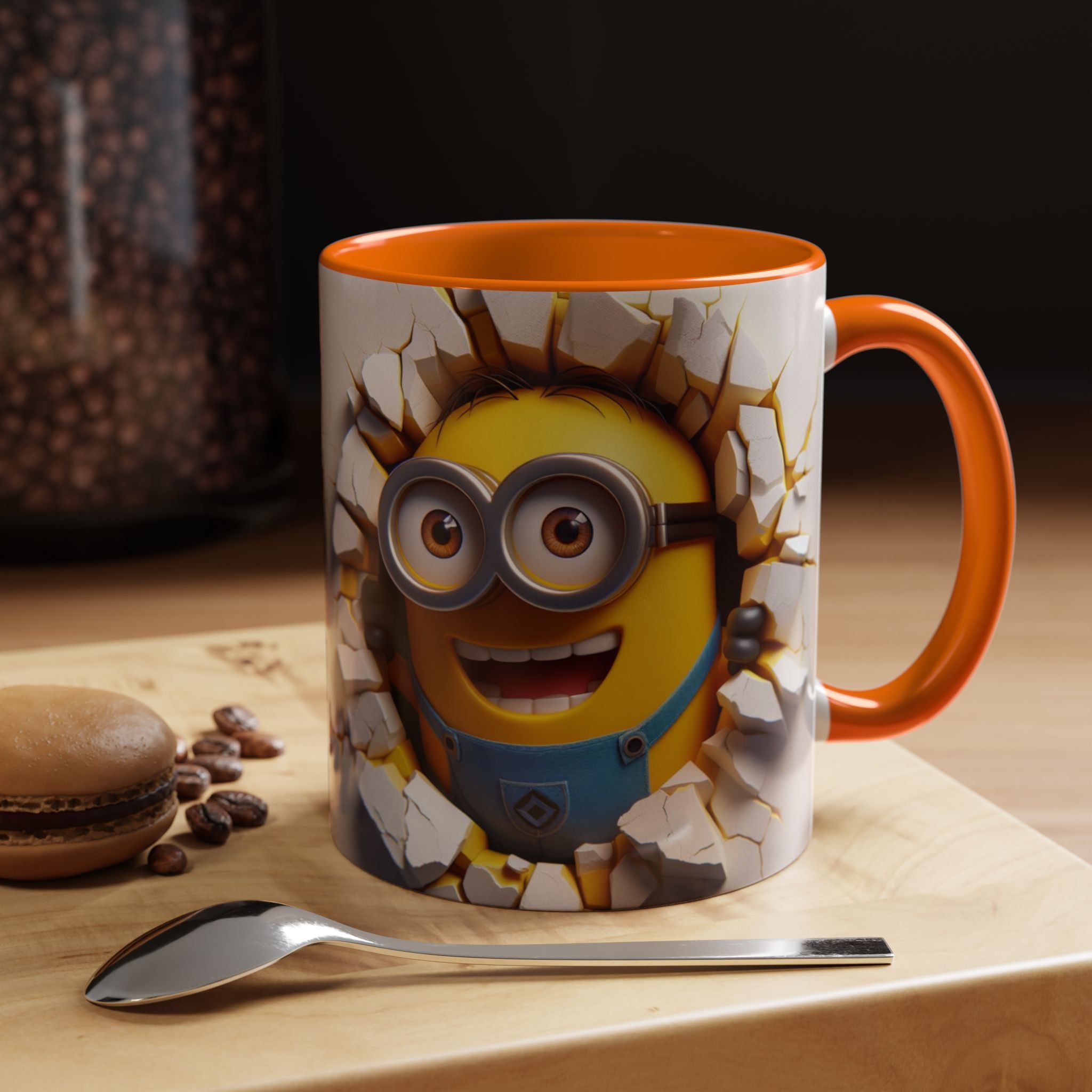 Minion "Breaking Wall" Accent Coffee Mug — Funny Cartoon Movie Character 11/15oz