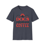 Dogs Books & Coffee T-Shirt (Red) — Dog Lover Reading & Coffee Tee