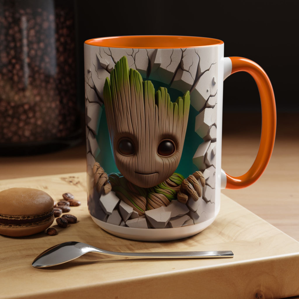 Baby Groot "Break Through" Accent Coffee Mug — Cute Guardians of the Galaxy Pop Art Gift (11/15 oz)