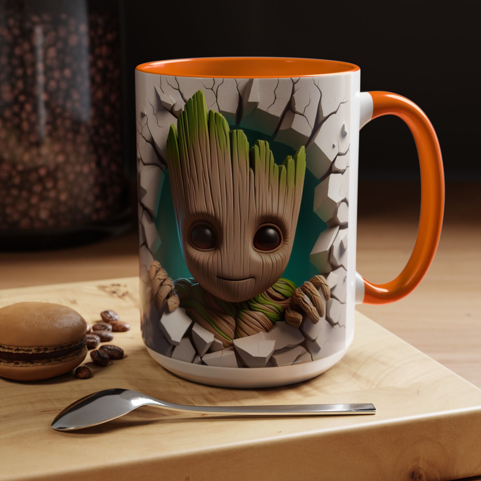 Baby Groot "Break Through" Accent Coffee Mug — Cute Guardians of the Galaxy Pop Art Gift (11/15 oz)