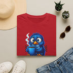 Cute Blue Bird 'Coffee First Adult' Graphic Tee — T-Shirt