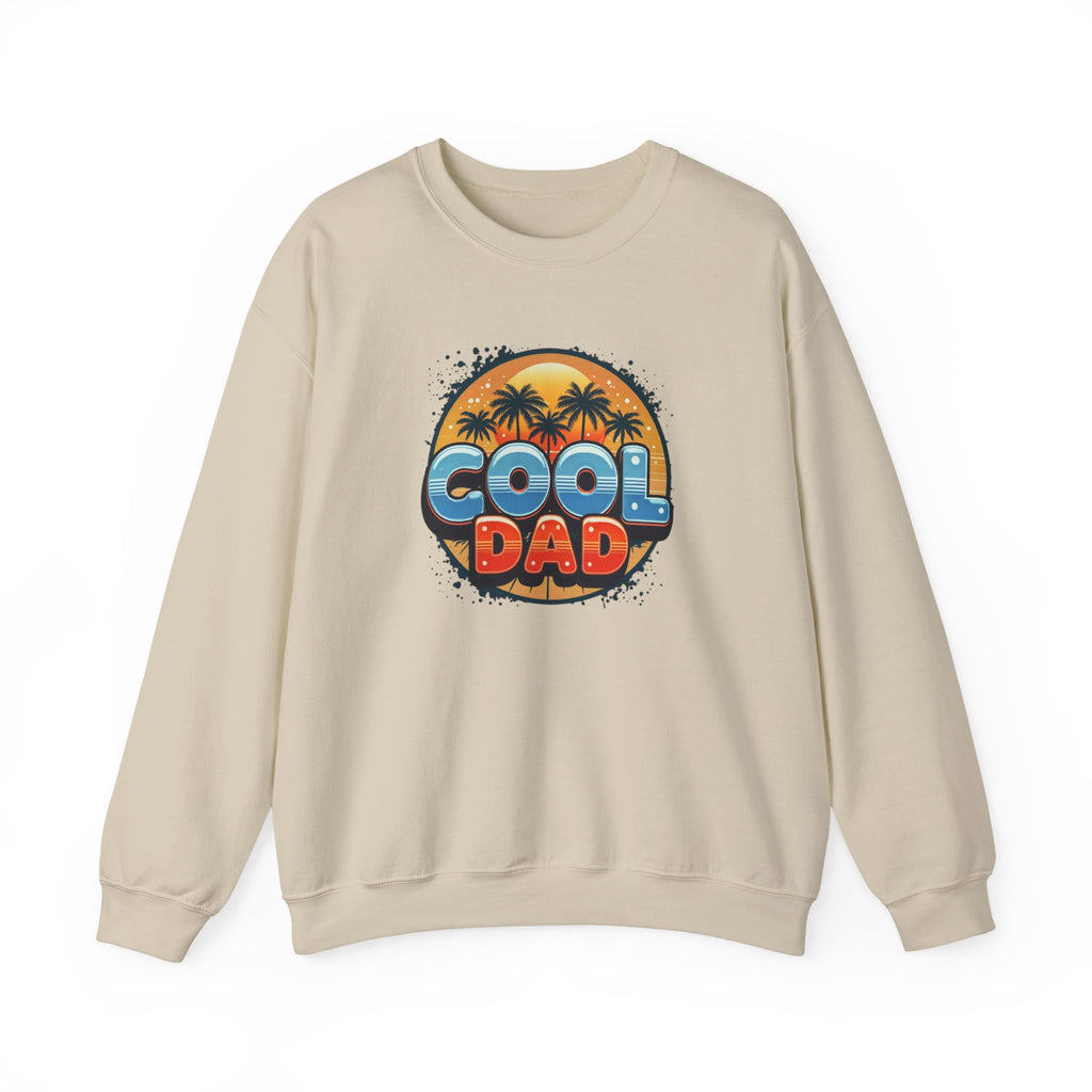 Cool Dad Crewneck Sweatshirt — Retro Sunshine Palm Beach Graphic