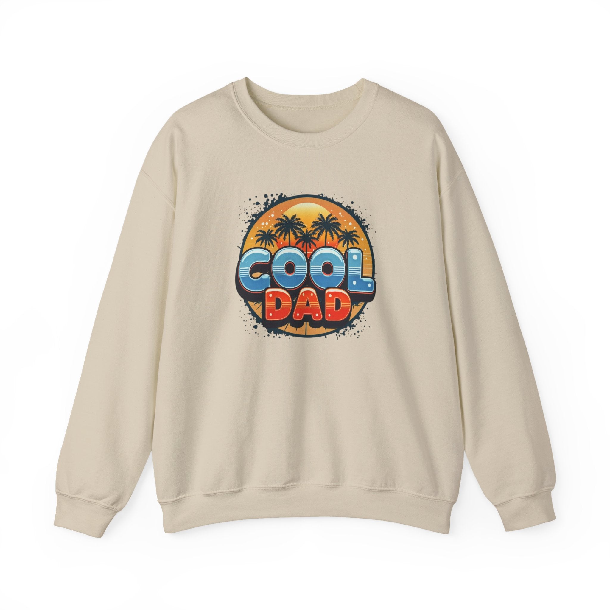 Cool Dad Crewneck Sweatshirt — Retro Sunshine Palm Beach Graphic