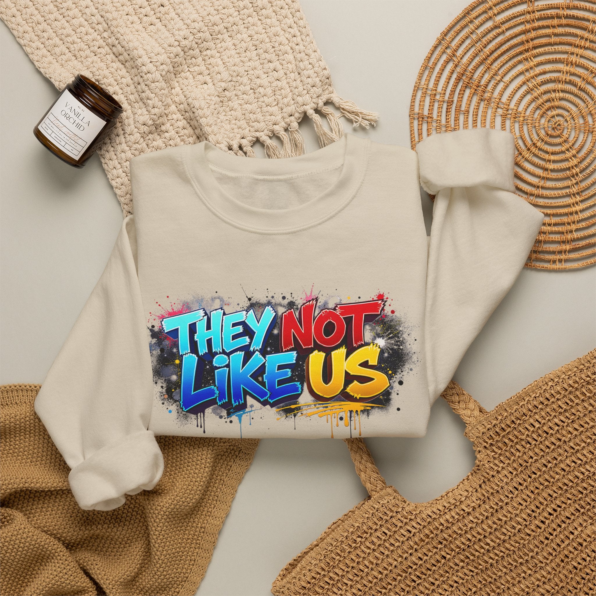 "They Not Like Us" Street Art Graphic — Crewneck Sweatshirt