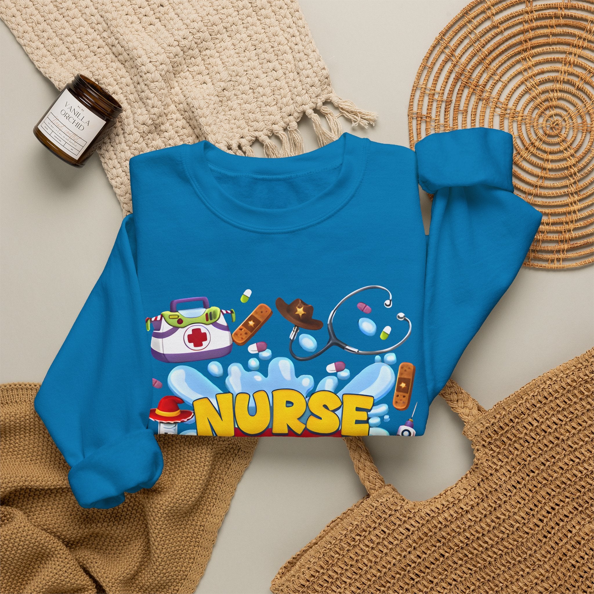 Nurse Story Sweatshirt — Cute Medical Cartoon Crewneck for Nurses