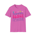 Retro 'Proud Black Woman' T-Shirt — Colorful Floral Graphic Tee