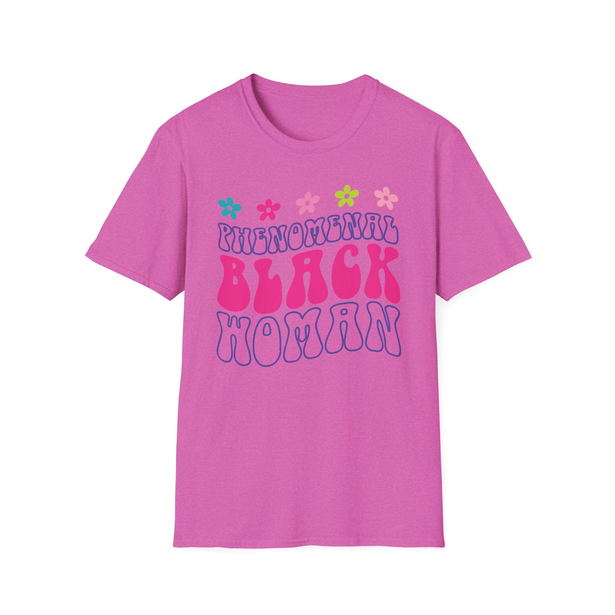 Retro 'Proud Black Woman' T-Shirt — Colorful Floral Graphic Tee