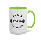 Van's Total Fitness Coffee Mug (11oz/15oz) — Gym Barbell Ceramic Mug