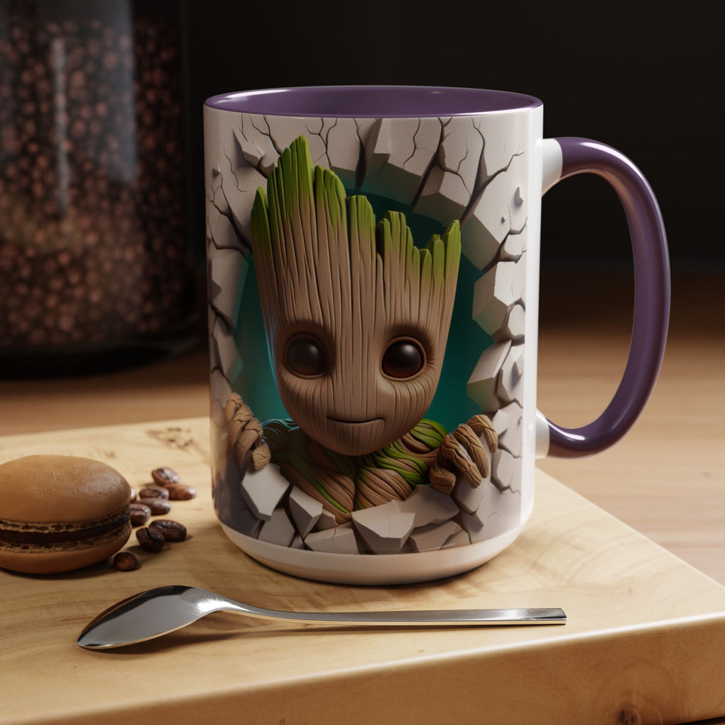 Baby Groot "Break Through" Accent Coffee Mug — Cute Guardians of the Galaxy Pop Art Gift (11/15 oz)