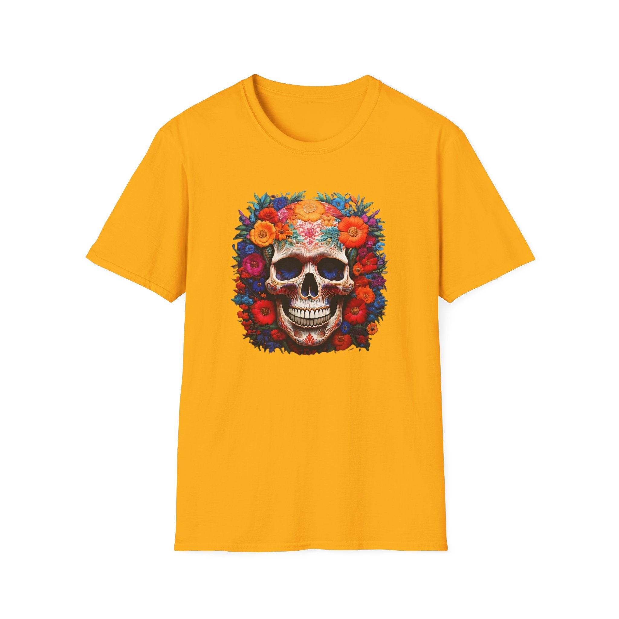 Day of the Dead Skull T-Shirt — Floral Sugar Skull Graphic Tee