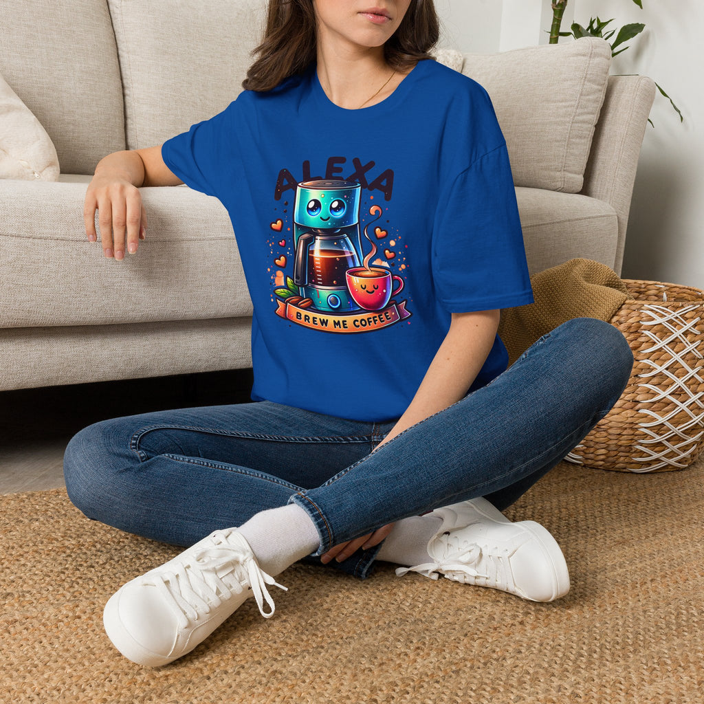Alexa Coffee Robot T‑Shirt — Cute Brew Me Coffee Tee for Coffee Lovers
