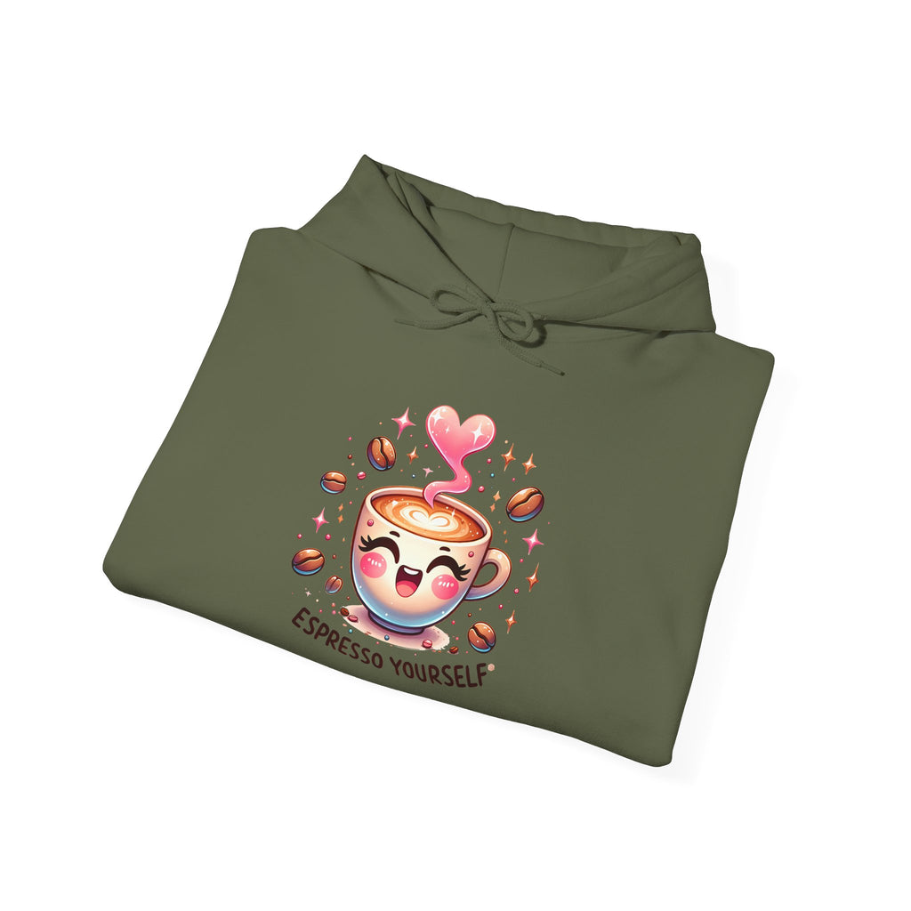 Espresso Yourself Hoodie - Cute Coffee Cup Graphic Hoodie for Coffee Lovers