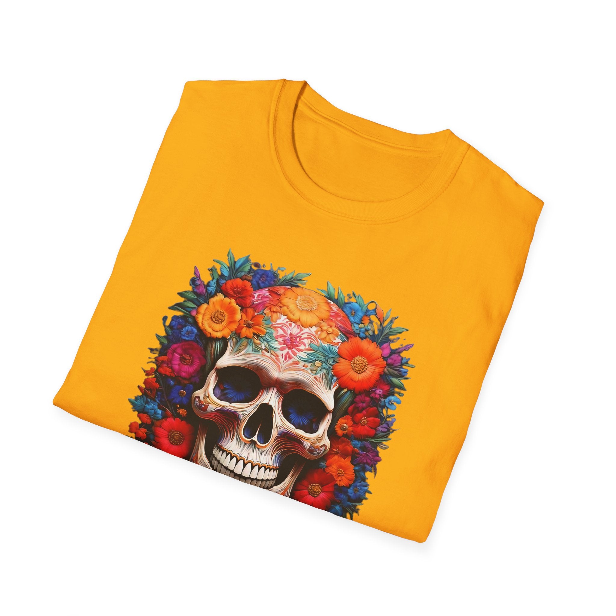Day of the Dead Skull T-Shirt — Floral Sugar Skull Graphic Tee
