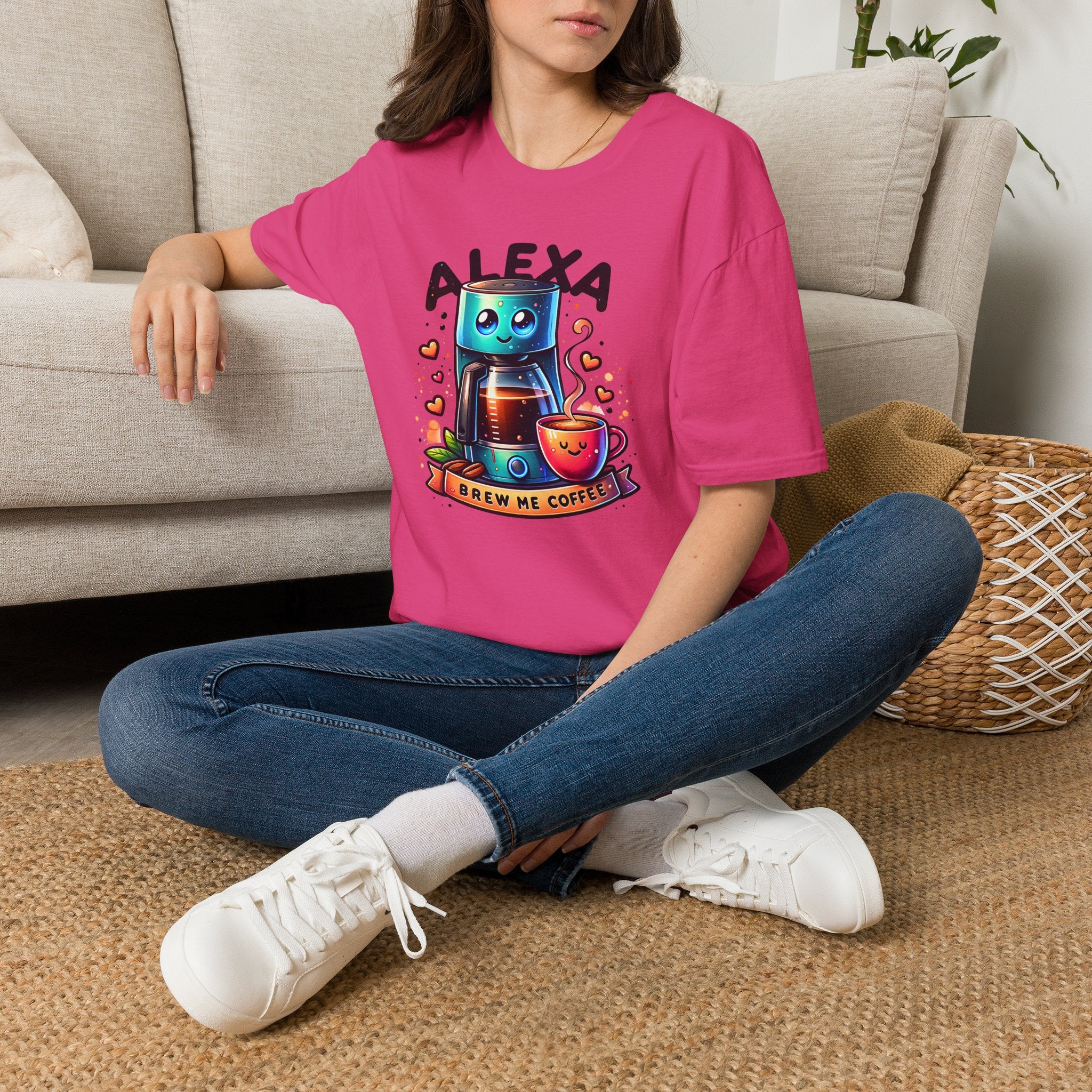 Alexa Coffee Robot T‑Shirt — Cute Brew Me Coffee Tee for Coffee Lovers