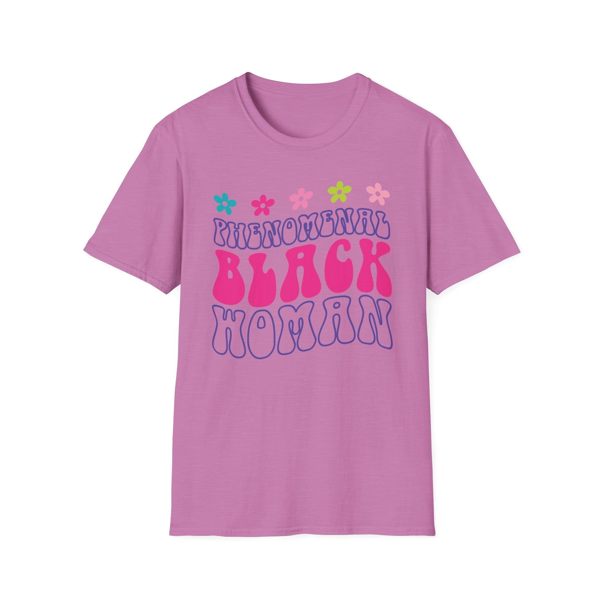 Retro 'Proud Black Woman' T-Shirt — Colorful Floral Graphic Tee