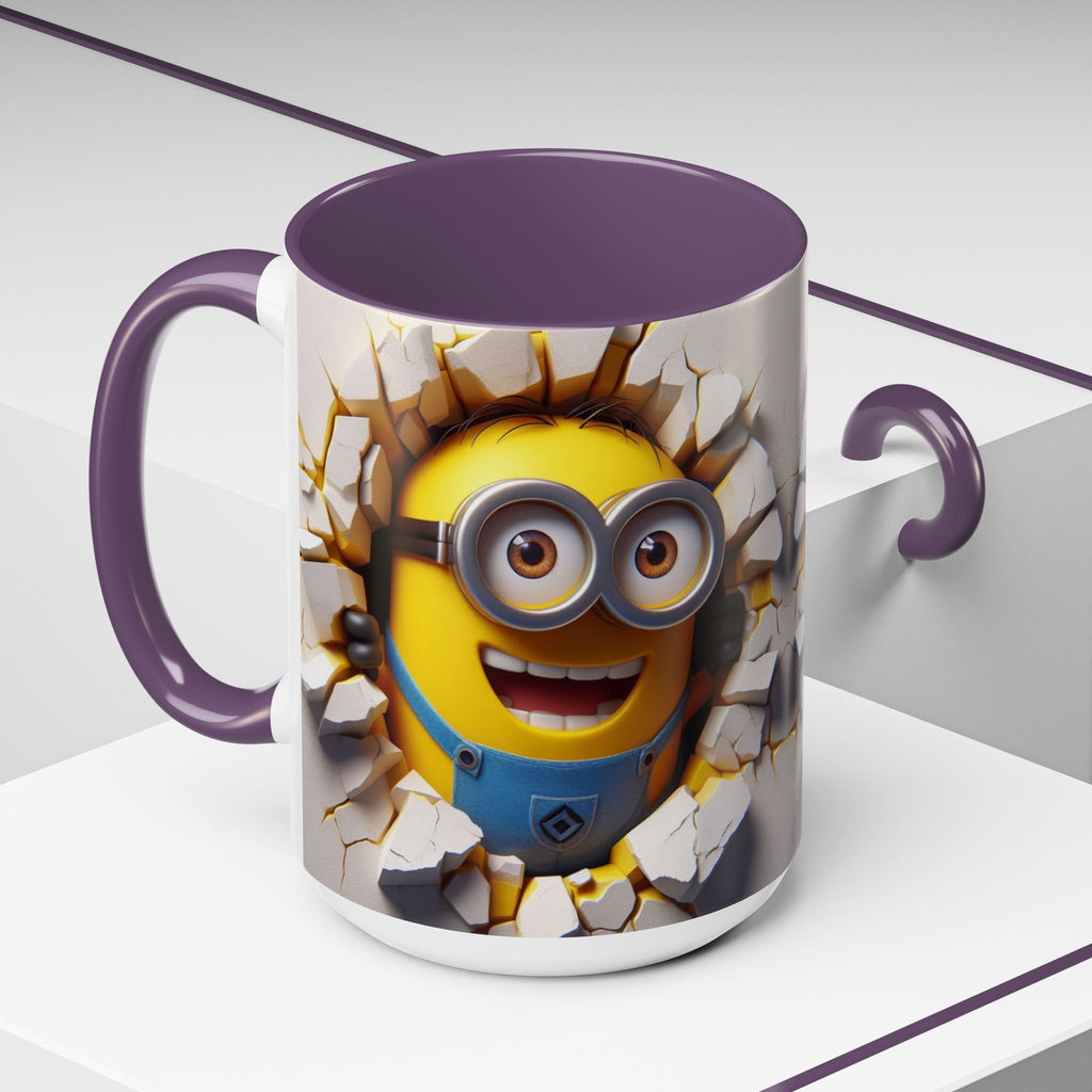 Minion "Breaking Wall" Accent Coffee Mug — Funny Cartoon Movie Character 11/15oz
