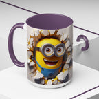 Minion "Breaking Wall" Accent Coffee Mug — Funny Cartoon Movie Character 11/15oz