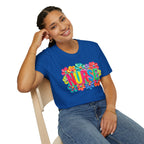 Nurse Floral Rainbow T-Shirt — Colorful Flower Tribute for Nurses