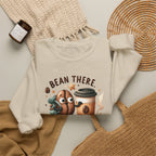 Coffee Crewneck Sweatshirt — “Bean There, Brewed That” Cute Coffee Bean Design