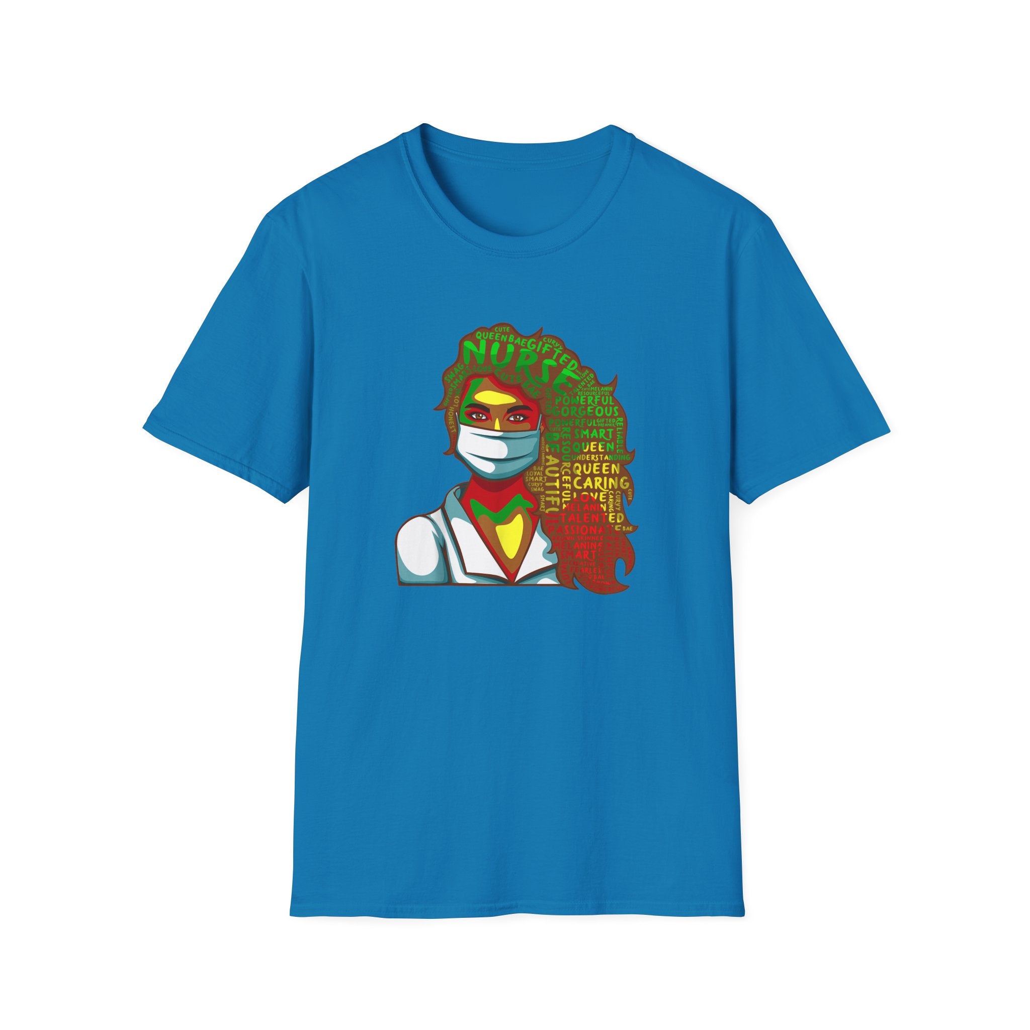 Nurse Queen Masked Portrait T-Shirt — Caring Hero Nurse Gift
