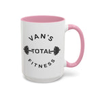 Van's Total Fitness Coffee Mug (11oz/15oz) — Gym Barbell Ceramic Mug