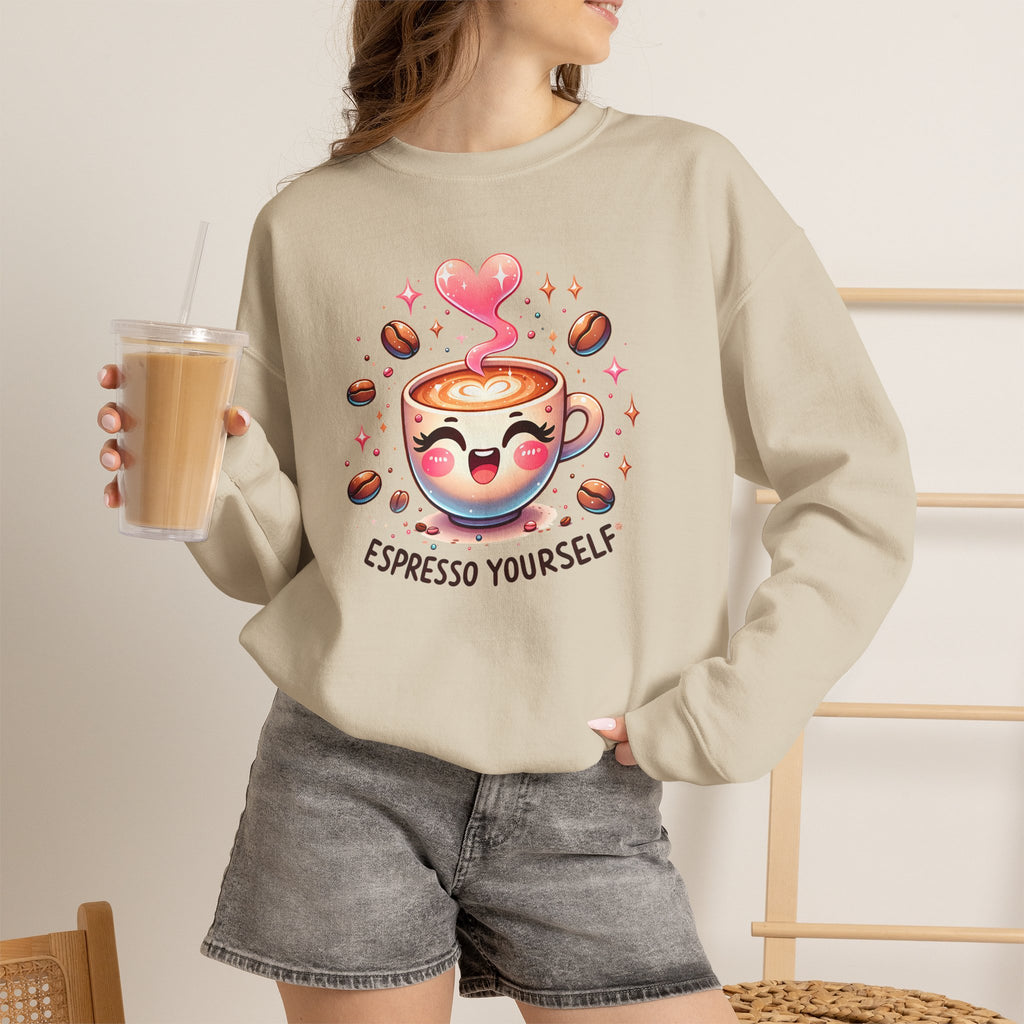 Espresso Yourself Cute Coffee Crewneck Sweatshirt