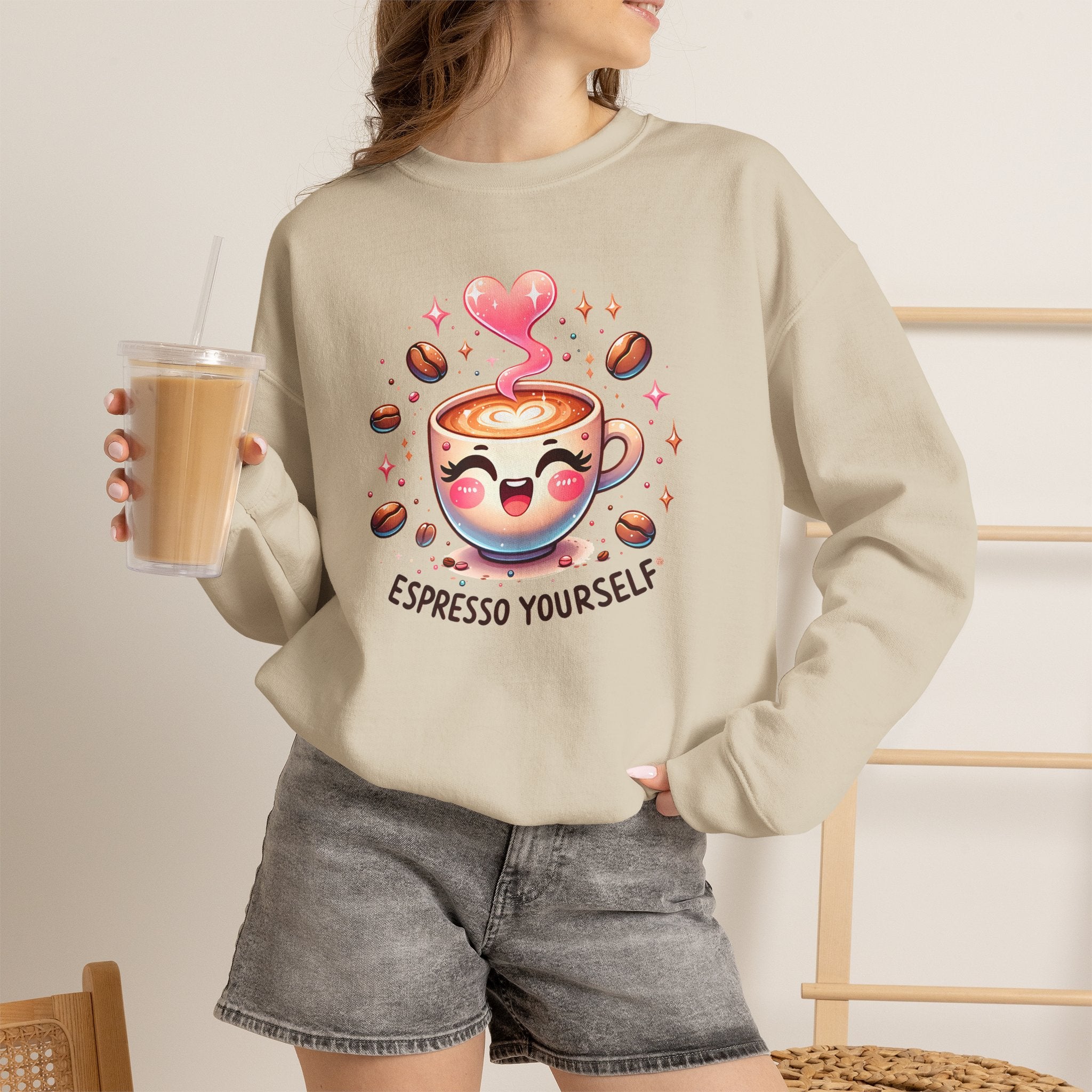 Espresso Yourself Cute Coffee Crewneck Sweatshirt