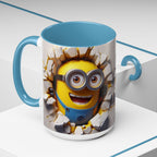 Minion "Breaking Wall" Accent Coffee Mug — Funny Cartoon Movie Character 11/15oz