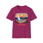 Yellowstone National Park Scenic T-Shirt — Geyser Sunset Graphic Tee