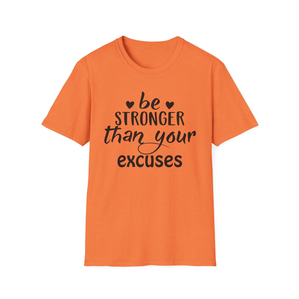 "Be Stronger Than Your Excuses" Inspirational Gym Tee - Motivational T-Shirt