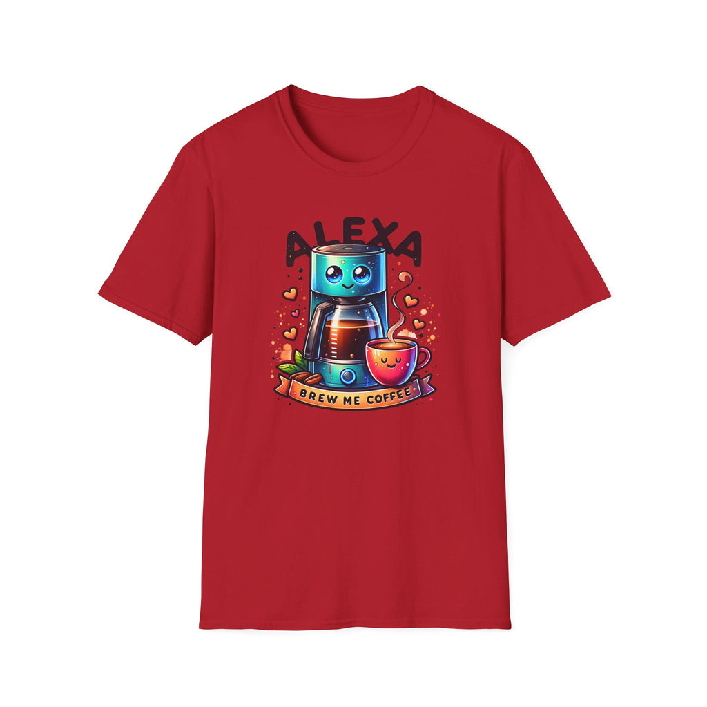 Alexa Coffee Robot T‑Shirt — Cute Brew Me Coffee Tee for Coffee Lovers