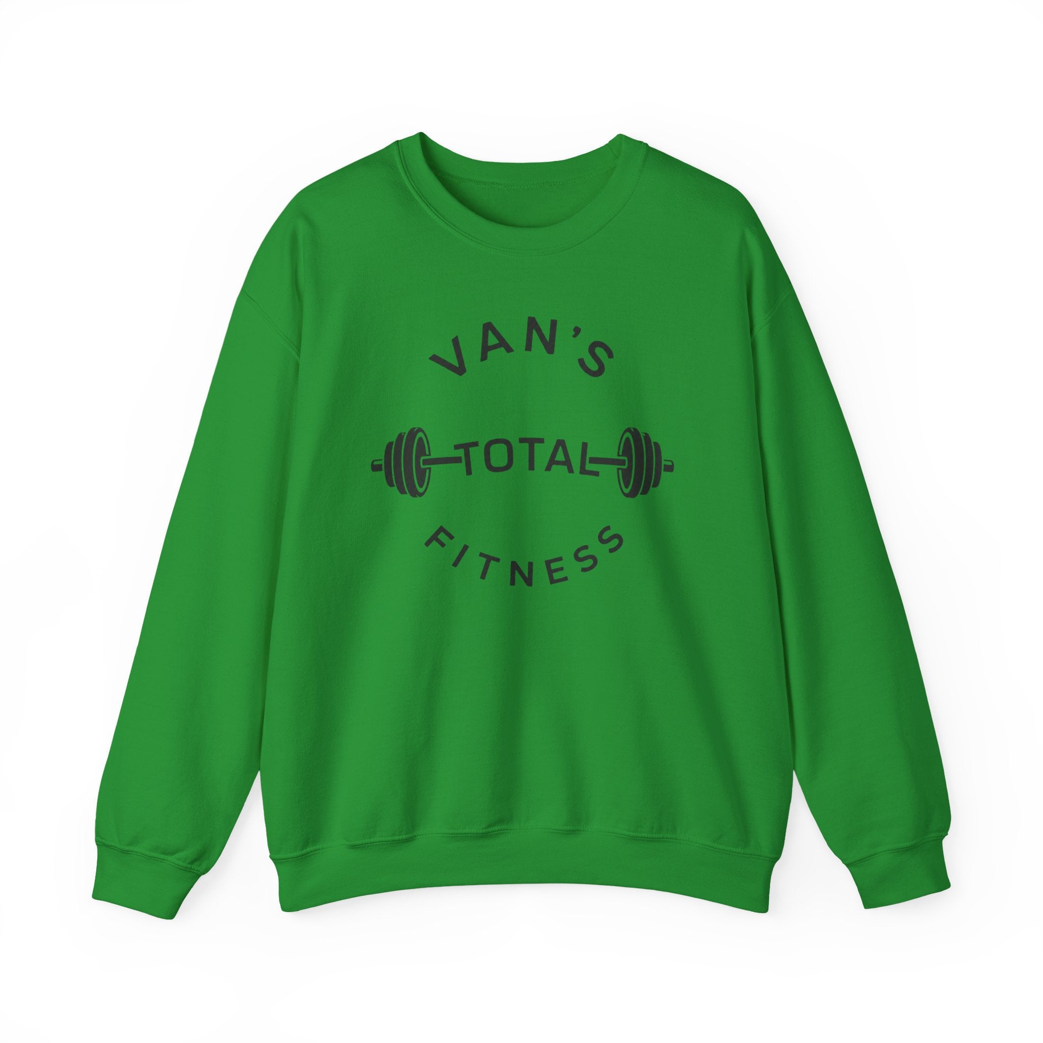 Fitness Crewneck Sweatshirt — "Van's Total Fitness" Barbell Logo