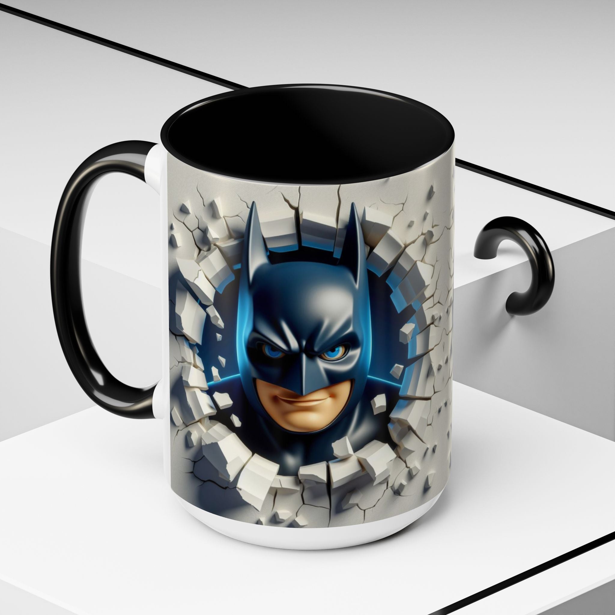 Batman "Break Through" Accent Mug — Superhero Coffee Cup (11/15oz)