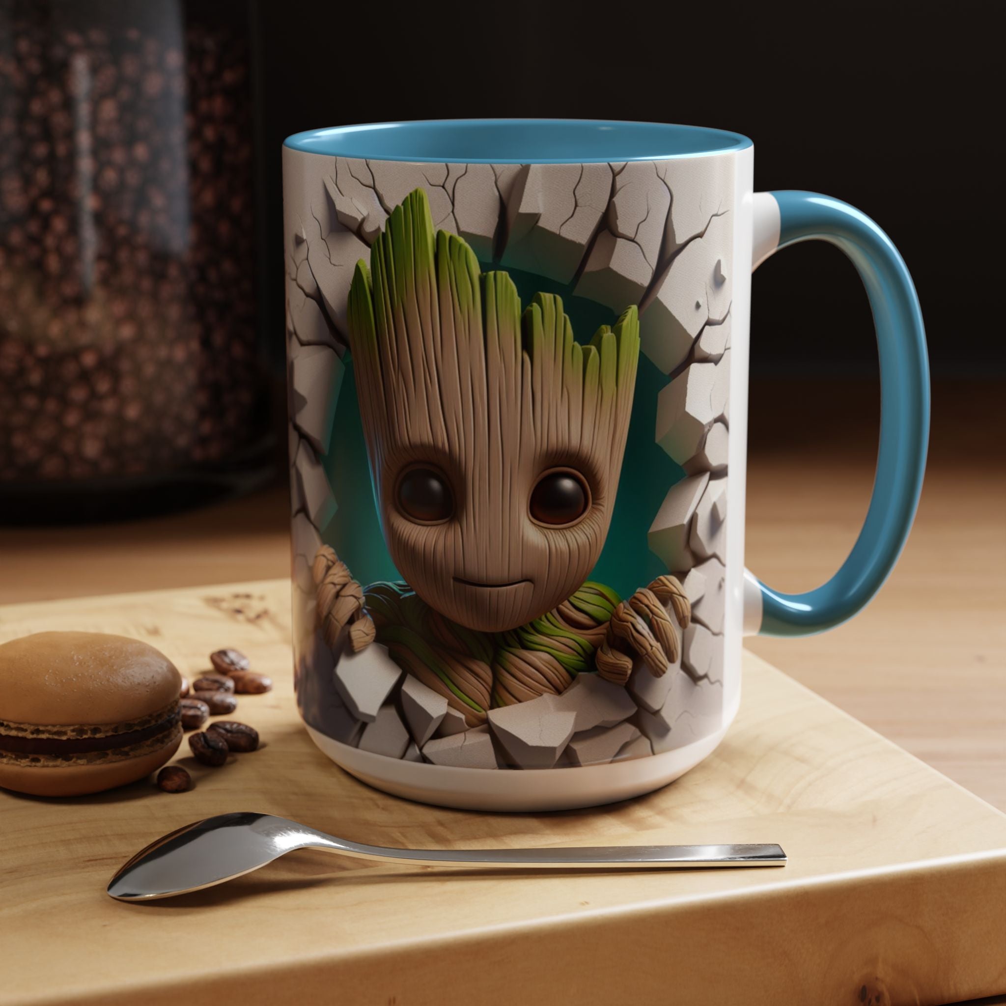 Baby Groot "Break Through" Accent Coffee Mug — Cute Guardians of the Galaxy Pop Art Gift (11/15 oz)