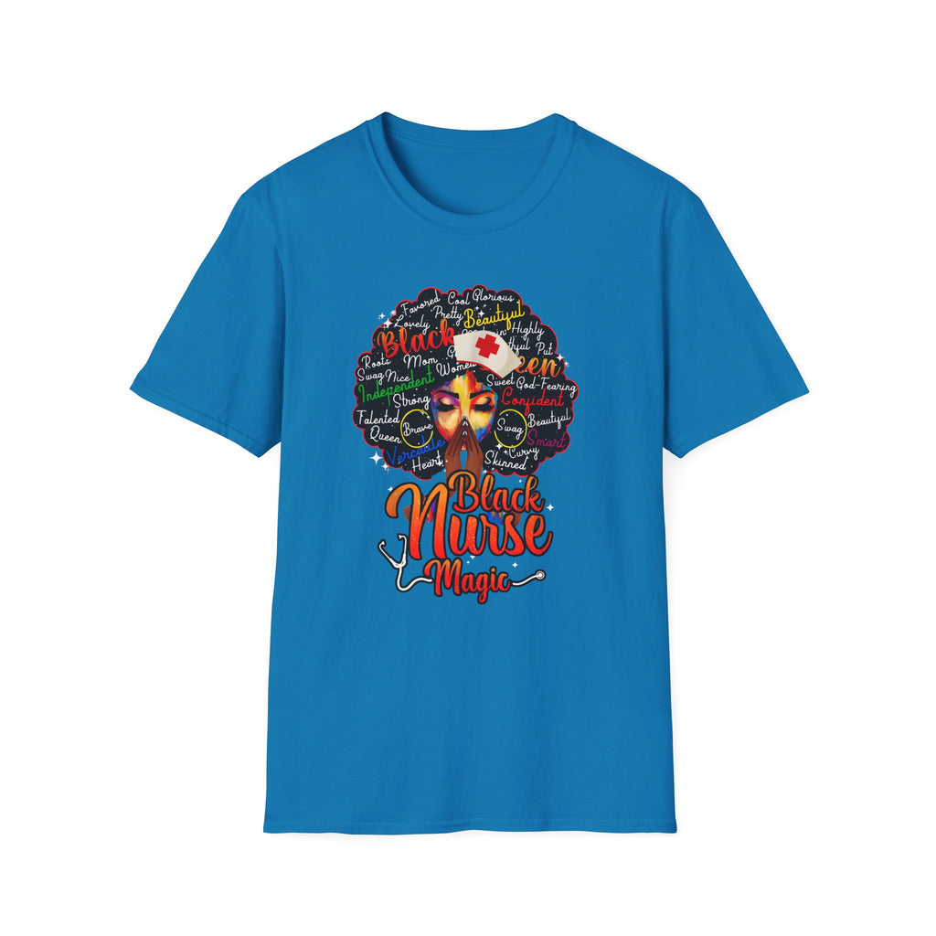 Black Nurse Magic T-Shirt – Nurse w/Black Afro Graphic Tee for Black Nurses