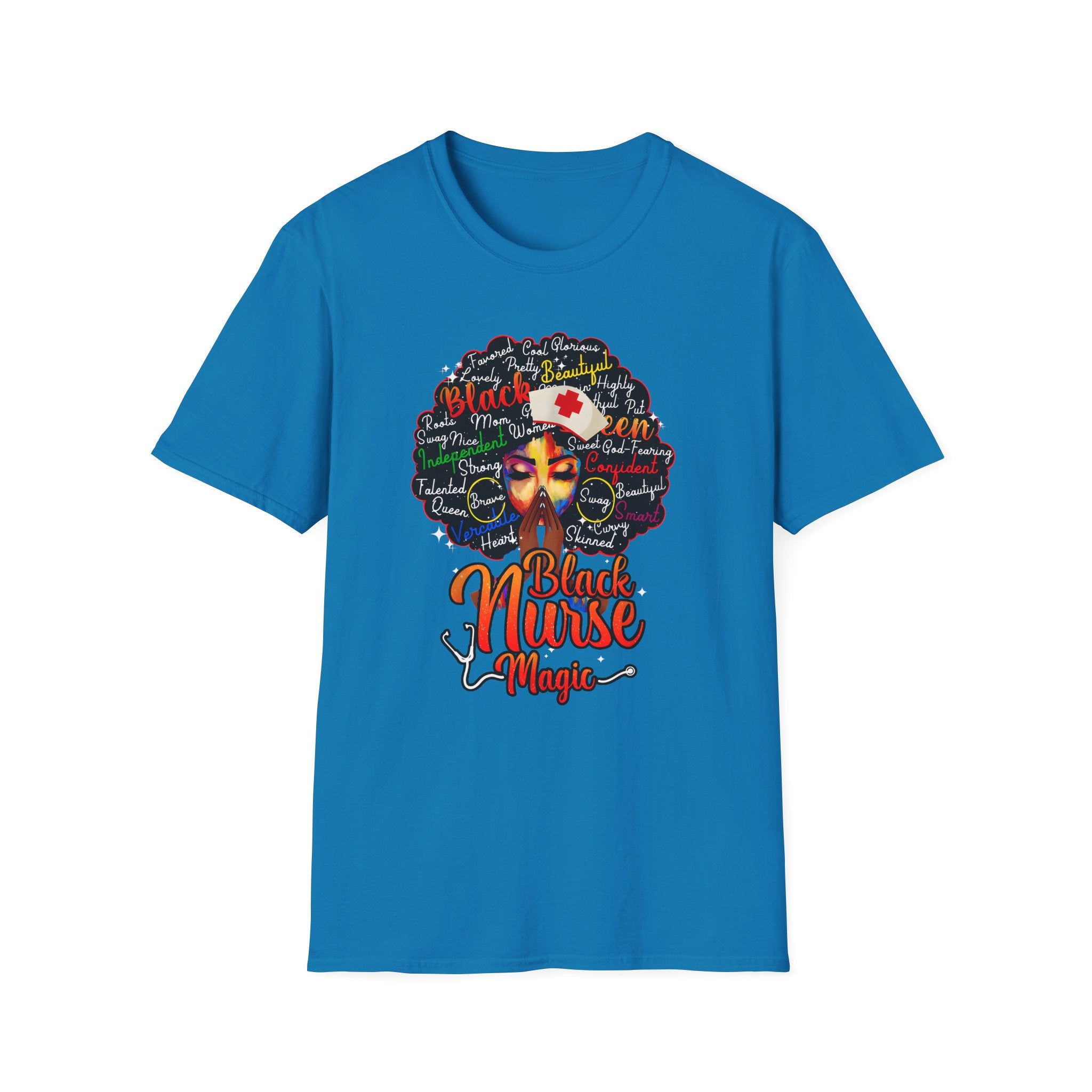 Black Nurse Magic T-Shirt – Nurse w/Black Afro Graphic Tee for Black Nurses