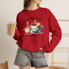 "Life Without Coffee Is Depresso" Cute Cafe Graphic — Coffee Crewneck Sweatshirt