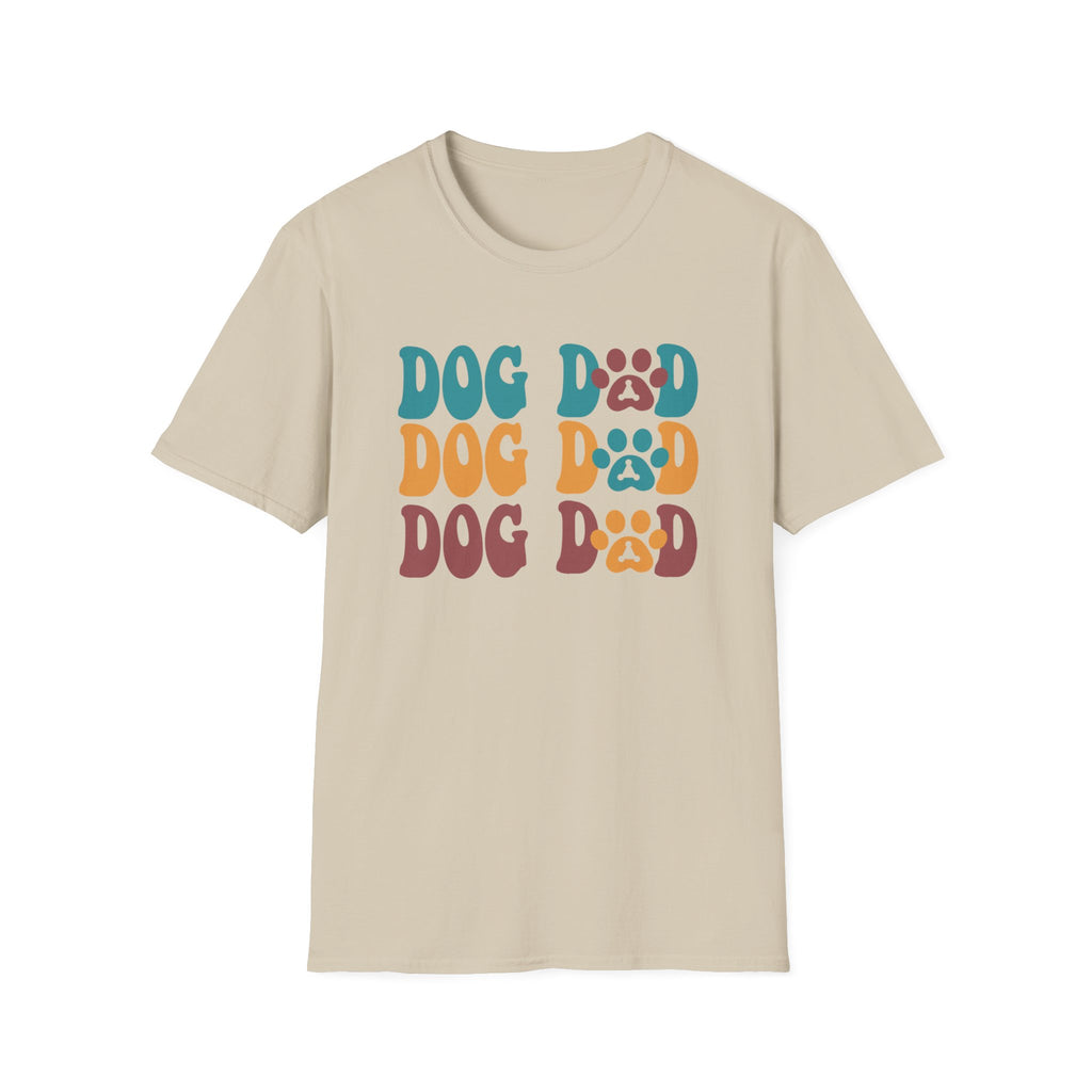Dog Dad Retro Paw Graphic T-Shirt