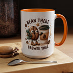 Bean There Brewed That Coffee Mug — Cute Coffee Bean & Cup Accent Mug (11/15oz)