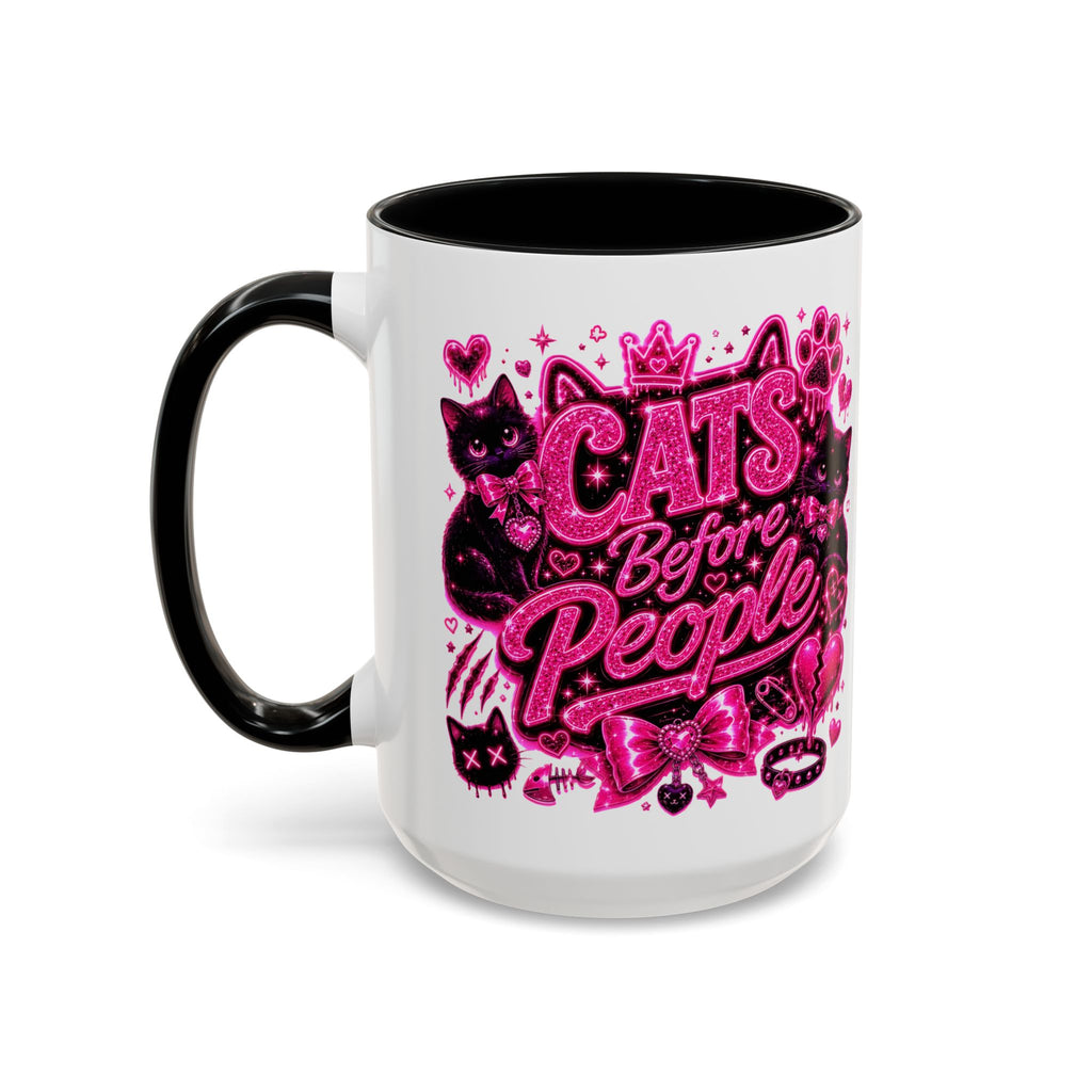 Cats Before People Coffee Mug — Pink Cat Lover Gift (11/15oz)