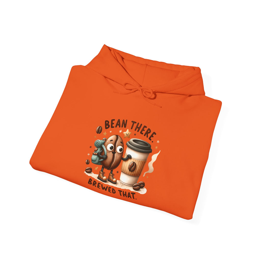 Coffee Hoodie — "Bean There, Brewed That" Cute Coffee Bean Pullover