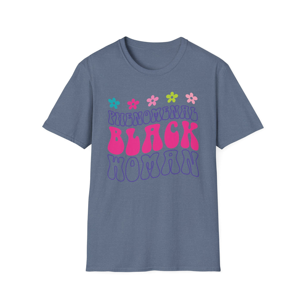 Retro 'Proud Black Woman' T-Shirt — Colorful Floral Graphic Tee
