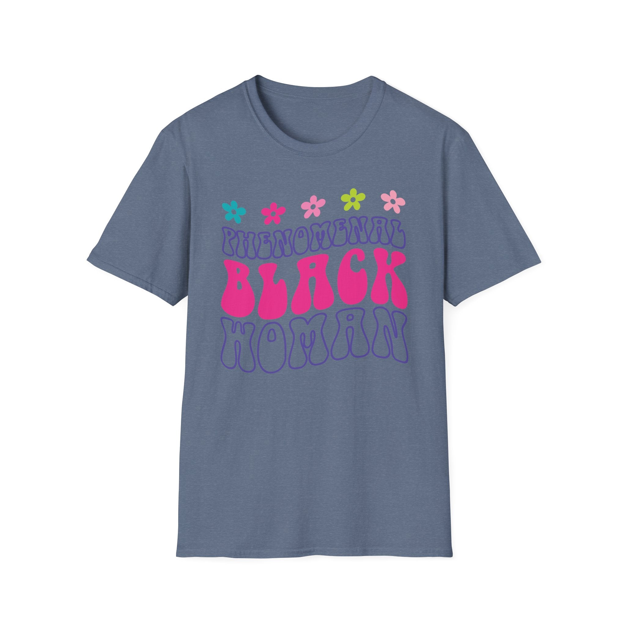 Retro 'Proud Black Woman' T-Shirt — Colorful Floral Graphic Tee