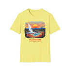 Yellowstone National Park Scenic T-Shirt — Geyser Sunset Graphic Tee