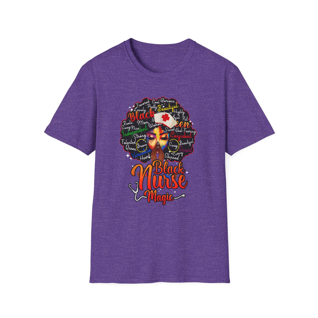 Black Nurse Magic T-Shirt – Nurse w/Black Afro Graphic Tee for Black Nurses
